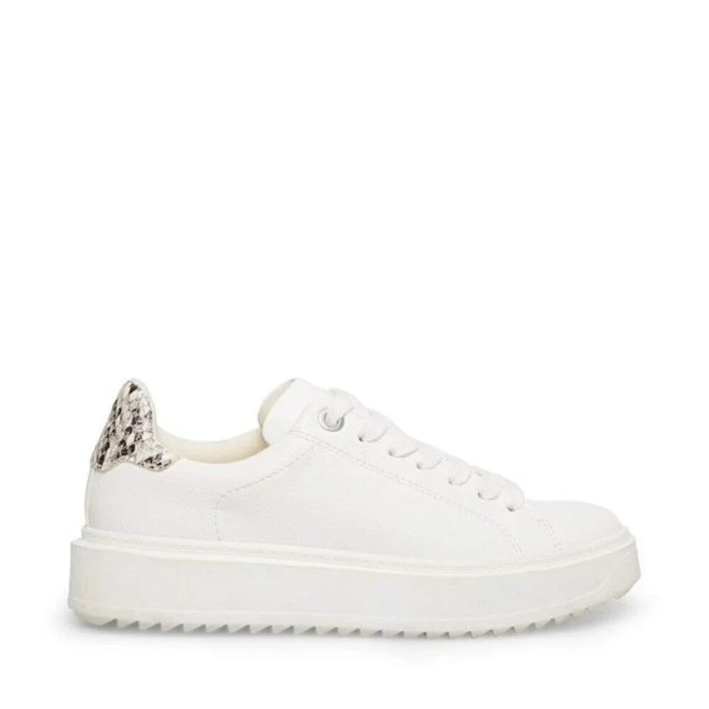 Steve Madden Catcher Sneakers Women's 9.5 White Leather Lifestyle Shoes JOBB675